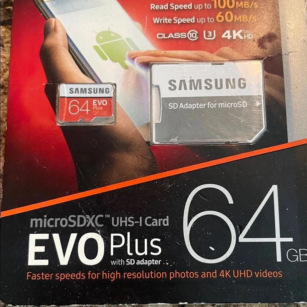 Samsung EVO Plus 64GB MicroSDXC Card with SD Adapter - Black, Red